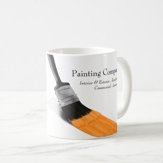 Malerei Maler Service Company Brush Orange Kaffeetasse (VorderseiteRechts)