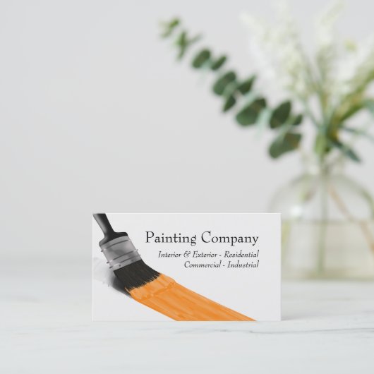 Malerei Maler Service Company Brush Orange Visitenkarte (Stehend Vorderseite)