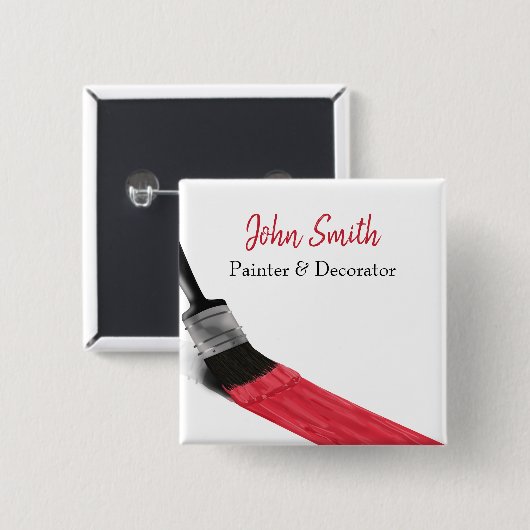 Malerei Maler Service Company Brush Red Button (Vorne & Hinten)