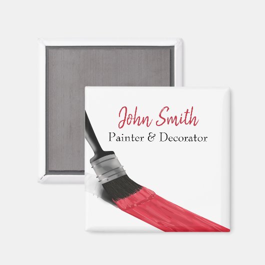 Malerei Maler Service Company Brush Red Magnet (Vorderseite/Rückseite)