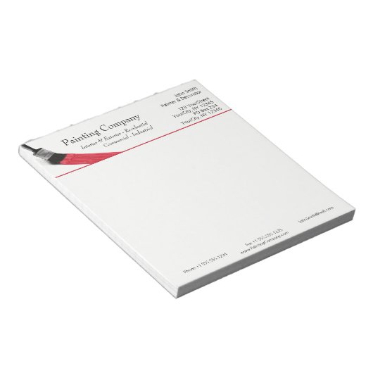 Malerei Maler Service Company Brush Red Notizblock (angewinkelt)