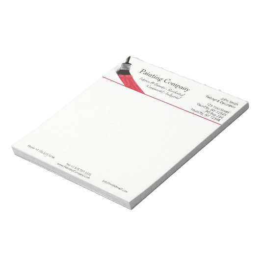 Malerei Maler Service Company Brush Red Notizblock (Rotiert)