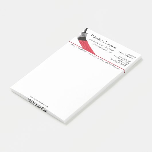 Malerei Maler Service Company Brush Red Post-it Klebezettel (angewinkelt)