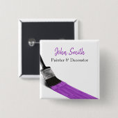 Malerei Maler Service Company Pinselstrich Lila Button (Vorne & Hinten)