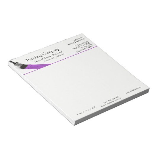 Malerei Maler Service Company Pinselstrich Lila Notizblock (angewinkelt)