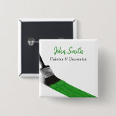 Malerei Maler Service Unternehmen Grün brennen Button (Vorne & Hinten)