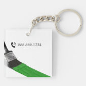 Malerei Maler Service Unternehmen Grün brennen Schlüsselanhänger (Rückseite)