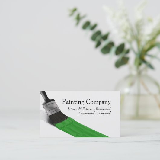 Malerei Maler Service Unternehmen Grün brennen Visitenkarte (Stehend Vorderseite)
