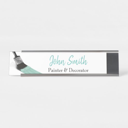 Malerei Maler Service Unternehmen Pinsel Pastell M Schreibtischnamensplakette (Vorderseite )