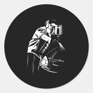 Malerei Malerei in der Oldschoolklasse Runder Aufkleber