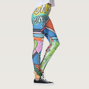 Malerei "Mid Century Mod Tropical Tiki Lounge" auf Leggings