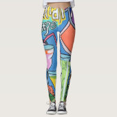 Malerei "Mid Century Mod Tropical Tiki Lounge" auf Leggings (Vorderseite)