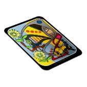 Malerei "MidCentury Mod Abstrakt Garden Bee" auf e Magnet (Rechte Seite)