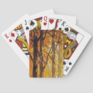 Malerei mit Abstraktem Waldöl Spielkarten
