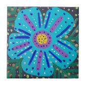 Malerei mit blauer Blume Fliese (Vorderseite)