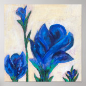 Malerei mit blauer Blume Poster (Vorne)