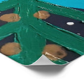 Malerei mit blauer Blume Poster (Ecke)