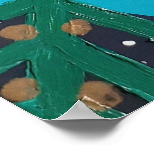 Malerei mit blauer Blume Poster (Ecke)