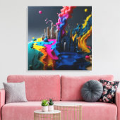 Malerei mit der Meldung, Wasser retten Leinwanddruck (Insitu (Wohnzimmer))