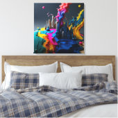 Malerei mit der Meldung, Wasser retten Leinwanddruck (Insitu (Schlafzimmer))