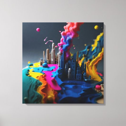 Malerei mit der Meldung, Wasser retten Leinwanddruck (Vorderseite)