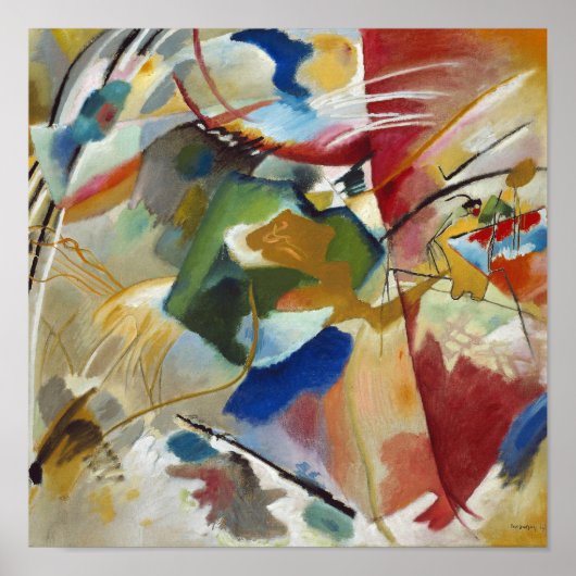 Malerei mit grüner Mitte | Kandinsky Poster (Vorne)