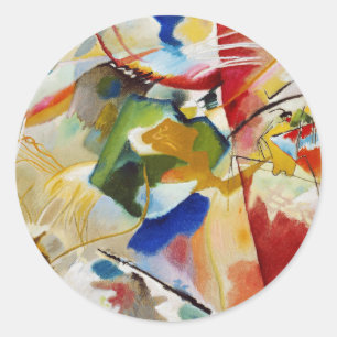Malerei mit grüner Mitte von Wassily Kandinsky Runder Aufkleber