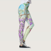 Malerei mit Hummingvogel und Wisteria Leggings (Rechts)