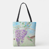 Malerei mit Hummingvogel und Wisteria Tasche (Rückseite)