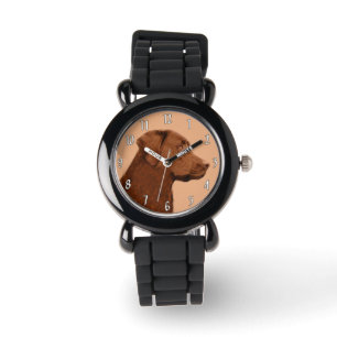 Malerei mit Labrador Retriever (Schokolade) - Hund Armbanduhr