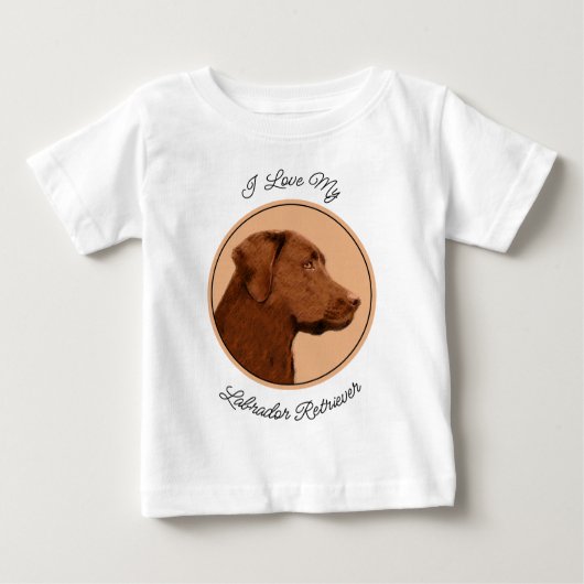 Malerei mit Labrador Retriever (Schokolade) - Hund Baby T-shirt (Vorderseite)