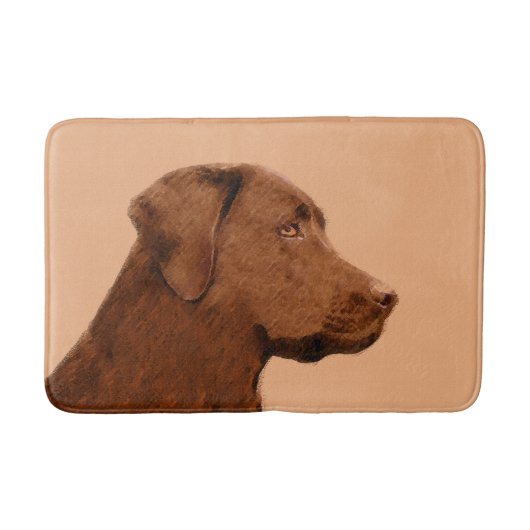Malerei mit Labrador Retriever (Schokolade) - Hund Badematte (Vorderseite)
