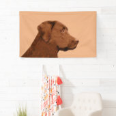 Malerei mit Labrador Retriever (Schokolade) - Hund Banner (Insitu)