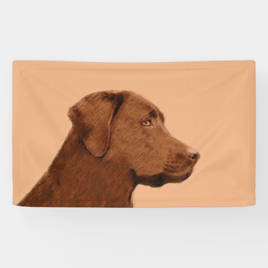 Malerei mit Labrador Retriever (Schokolade) - Hund Banner (Horizontal)