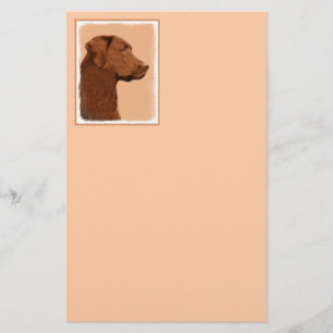 Malerei mit Labrador Retriever (Schokolade) - Hund Briefpapier