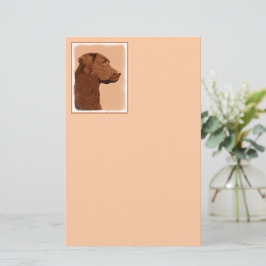 Malerei mit Labrador Retriever (Schokolade) - Hund Briefpapier (Stehend Vorderseite)