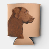 Malerei mit Labrador Retriever (Schokolade) - Hund Dosenkühler (Vorderseite)