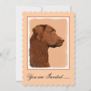 Malerei mit Labrador Retriever (Schokolade) - Hund Einladung