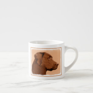 Malerei mit Labrador Retriever (Schokolade) - Hund Espressotasse