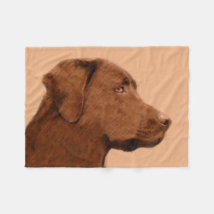 Malerei mit Labrador Retriever (Schokolade) - Hund Fleecedecke