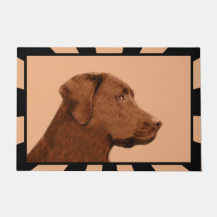 Malerei mit Labrador Retriever (Schokolade) - Hund Fußmatte