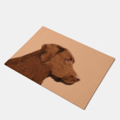 Malerei mit Labrador Retriever (Schokolade) - Hund Fußmatte (Schrägansicht)