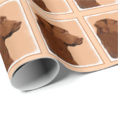 Malerei mit Labrador Retriever (Schokolade) - Hund Geschenkpapier (Rolleneckpunkt)