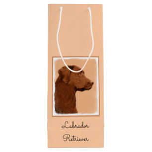 Malerei mit Labrador Retriever (Schokolade) - Hund Geschenktüte Für Weinflaschen