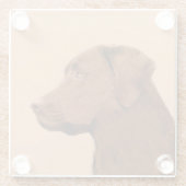Malerei mit Labrador Retriever (Schokolade) - Hund Glasuntersetzer (Rückseite)