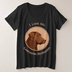 Malerei mit Labrador Retriever (Schokolade) - Hund Große Größe T-Shirt