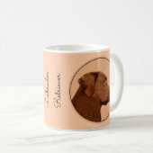 Malerei mit Labrador Retriever (Schokolade) - Hund Kaffeetasse (VorderseiteRechts)