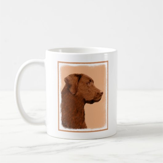 Malerei mit Labrador Retriever (Schokolade) - Hund Kaffeetasse (Links)