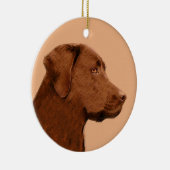 Malerei mit Labrador Retriever (Schokolade) - Hund Keramik Ornament (Rechts)
