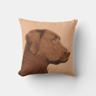 Malerei mit Labrador Retriever (Schokolade) - Hund Kissen